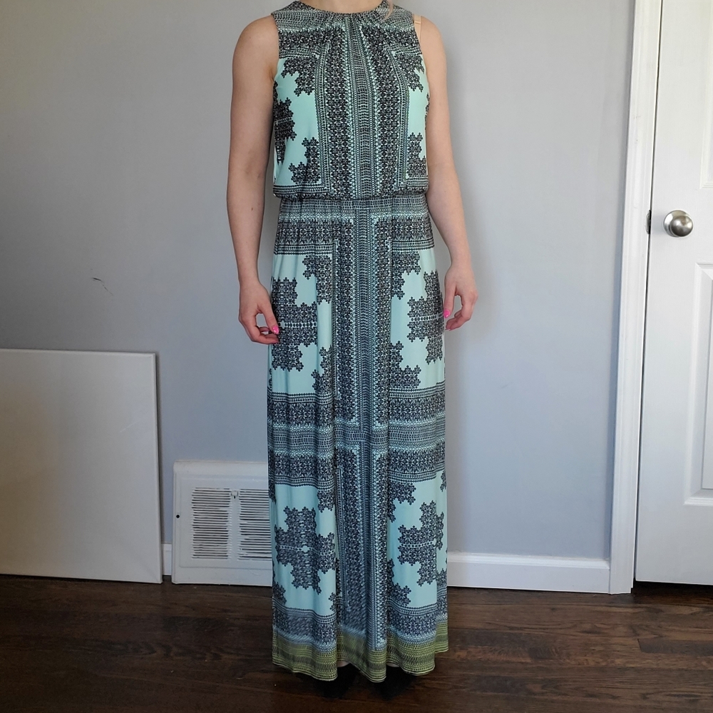 London Times Blue Maxi Dress